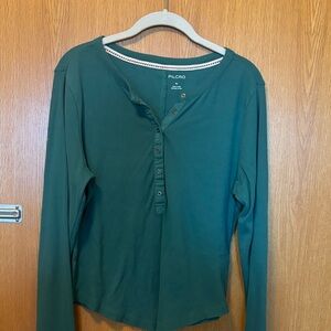 Anthropology Brand Pilcro Women's Green Long Sleeve Henley